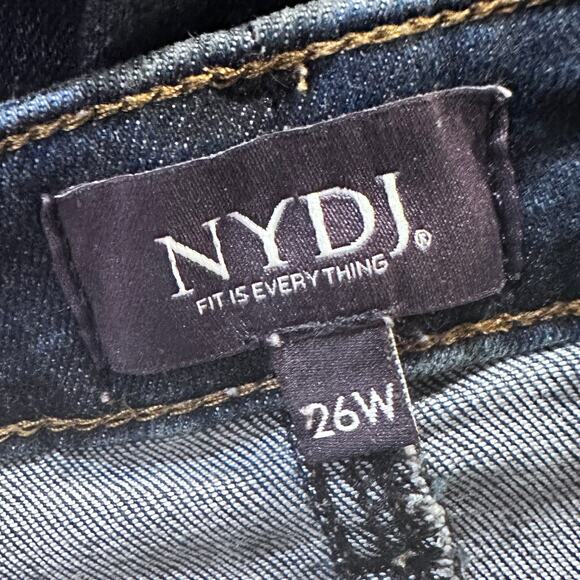 NYDJ Size 26W Ami Skinny Fit Jeans Dark Wash Lift Tuck Technology Raw Hem Ankles - Picture 6 of 11